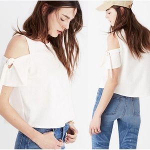 Madewell Skylark Cream Cold Shoulder Top XS